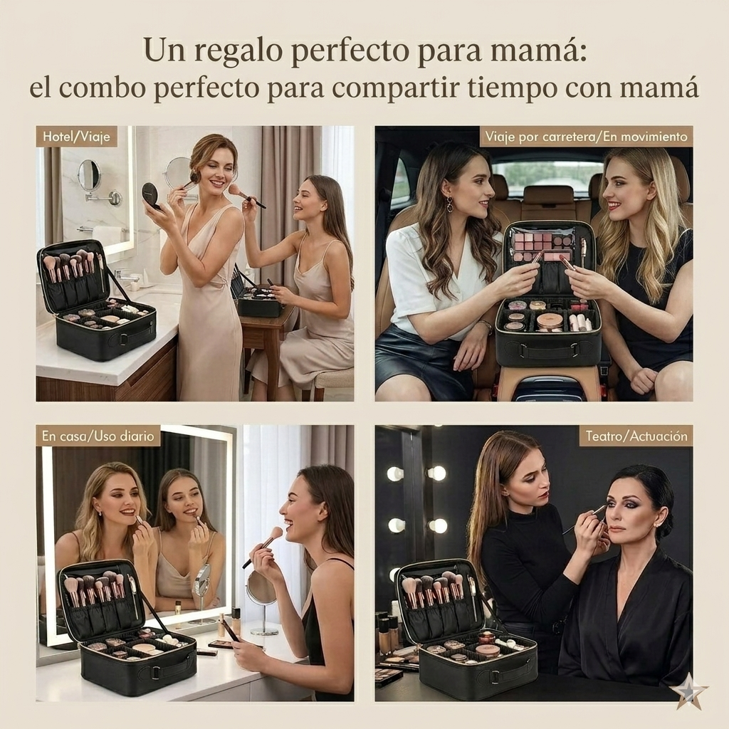 🎁 Combo mamá radiante: Depiladora portátil + cosmetiquera con espejo LED | 50% OFF